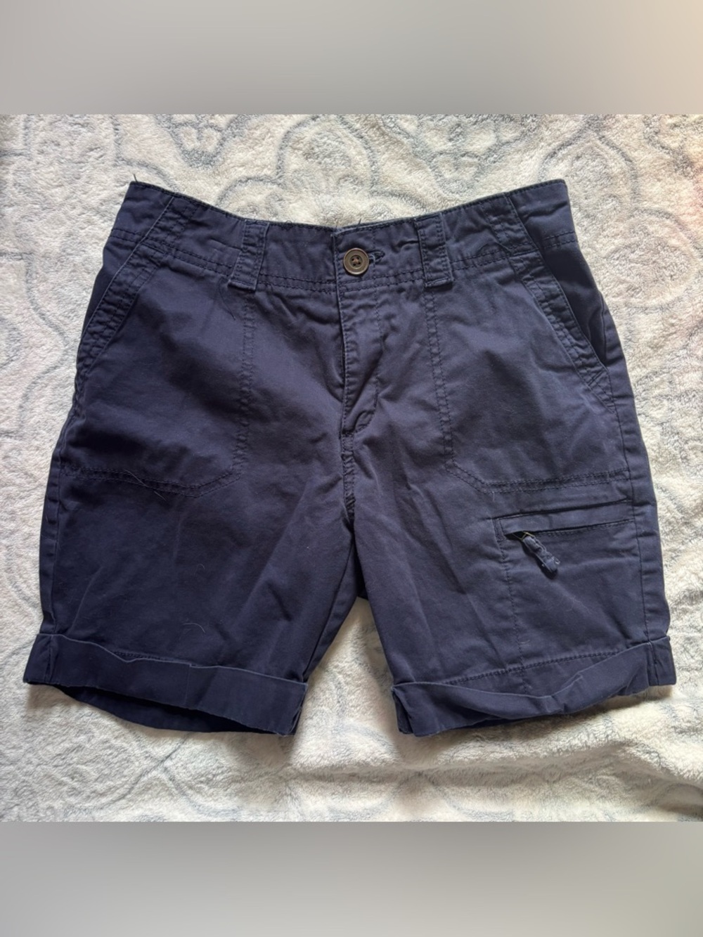croft & barrow Navy Cargo Shorts with Zip Pocket
